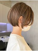 金沢八景ハンサムショートボブレイヤーカット髪質改善カラー韓国