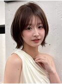 大人ボブ銀座レイヤーカット有楽町ミディアムボブベージュ