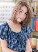 外国人風オンブレオレンジカラー前下がりロブ大宮20代30代40代a!