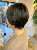 ぺたんこ解消♪自然にふっくらポイントパーマショートボブ