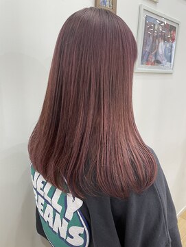 リフトバイマグ 松本駅前店(lift by mag) 大人可愛いレイヤーカットピンクアッシュブリーチなし伸ばしかけ