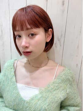 シーシンジュク 新宿南口(Sea shinjuku) ボブ/ショートボブ/ピンクオレンジ×ブリーチなし韓国ヘア[新宿]