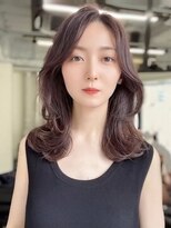 スターズ 柏(STARS)&nbsp;顔周りカット デザインカラー チェリーブラウン レイヤーヘア