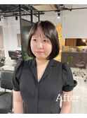 ミニボブ シースルーバング 似合わせカット