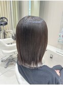 髪質改善ストレート×切りっぱなしボブ