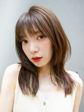 ヘアーロギア 栄店(hair LOGiA) ミルクティーベージュデザインカラーレイヤーカットウェットヘア