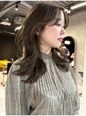 韓国風レイヤー ワンホン 顔まわりレイヤー グレージュ