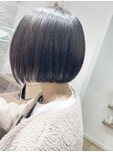 ミニボブ/黒髪/ストレートボブ/ショートボブ/切りっぱなし