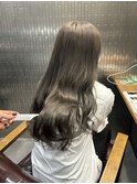 #オリーブベージュ#ロングヘア#Wカラー#ブリーチ