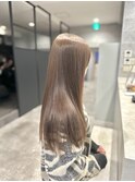 ブリーチ無しオリーブベージュ　くすみベージュ　透明感カラー