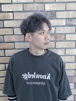 アクトヘアー 豊田山之手 メンズアッシュシルバーアップバング