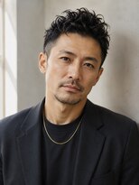 バーバーショップ ヘアーレストホーム(Barber Shop HAIR REST HOME)&nbsp;メンズツーブロラフボディパーマ束感カラーかき上げ20代30代