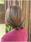 30代40代50代/外ハネ/くびれ/暖色系/小顔/レイヤーカット/