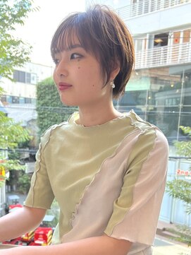 ジアン バイ ミルボン NU茶屋町+(GIEN by milbon) 透明感抜群ニュアンスカラー/丸み大人ショートボブ@田中俊成