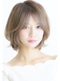 大人かわいいミルクティーブラウン 前下がりボブ[原宿]中村
