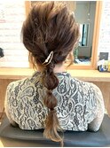 ロング編みおろしのヘアセット