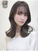 韓国ヘア/ヨシンモリ/顔まわりカット/うるツヤカラー