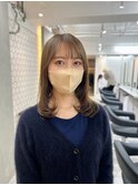 *前髪ありくびレイヤーエモージュグレーベージュレイヤーロング