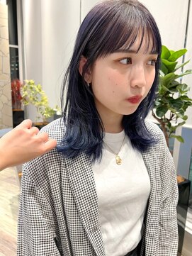 ケーツー あべのキューズモ-ル店(K-two) ブルーパープルカラー*ダブルカラー*ブリーチ+レイヤーカット