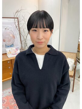 ヘアー アイス カンナ(HAIR ICI Canna) 20代30代大人可愛いアッシュショートミニボブ耳掛け透明感
