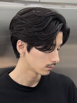 センターパートニュアンスパーマワンカールパーマカルマ韓国原宿