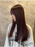 メルティーレッドcolorとロング艶髪style