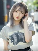 小顔外ハネミディアムアッシュ20代30代40代くびれミディ韓国ヘア