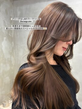 ザ パス 大名店(the path) レイヤーカット/ブリーチなしカラー/ベージュ