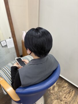 フィールリノ(FEEL lino) レディースショート、ブルーカラー、ブルーブラック