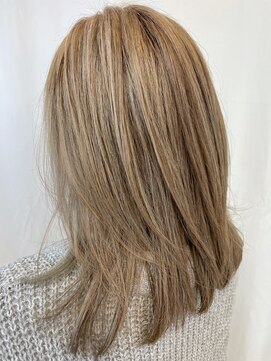 オーリーヘアー(Olliy hair) 白髪ぼかしハイライト×髪質改善トリートメントグレージュカラー
