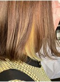イヤリングカラー/イエロー/インナーカラー/ことりベージュ