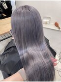 艶髪　シルバー　紫カラー　ケアブリーチ　ウルトワ