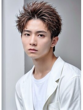 サンティエ 中央駅店(scintiller) 七三アップバングセンターパートシャドウパーマ刈り上げ