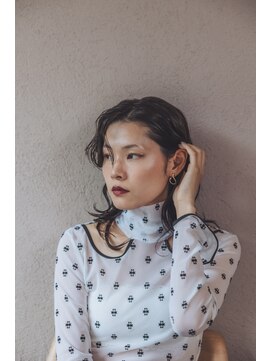 ヘックヘアー(hec hair) ミディアムウルフ×ウェットスタイル