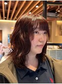 ピンクブラウンパーマ1126小顔