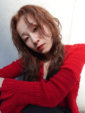 オレンジブラウン/レイヤーカット/バイカルテ〇20代3 0代40代