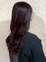 プリモ ココ 鍋島店(Primo coco.)&nbsp;ロングレイヤー レッドブラウン 透明感カラー デジタルパーマ