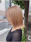 韓国顔まわりレイヤーカットグレージュオリーブベージュブラウン