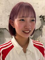 ラフ フロム ガーデン(Laf from GARDEN)&nbsp;ブリーチカラー/暖色ボブ/ピンクベージュ