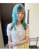 ニコフクオカヘアーメイク(NIKO Fukuoka Hair Make)&nbsp;《NIKO》夏のハイトーンデザインカラー☆ミントカラー福岡天神