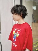ショートボブ × ゆるめスパイラルパーマ