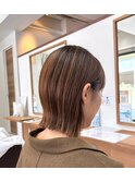 大人ナチュラルなパツッとボブ