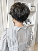 福山市美容室Caary ベビーショートパーマ オリーブグレージュ
