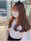 重めなレイヤースタイル～ブリーチなしのミルクティーベージュ