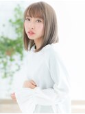 綾瀬/髪質改善/ぱっつん前髪☆ハイトーンカラー☆ストレートh