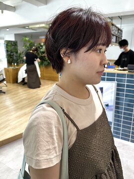 オーシャン(Ocean) ［Ocean Hair&Life 水田］ゆるふわショート×ボルドーカラー