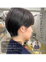 ソーコ 渋谷(SOCO)&nbsp;マッシュショート前髪長めハンサムショート黒髪ショート襟足短め