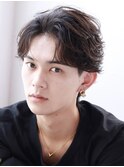 フェザーパーマニュアンスパーマ刈り上げショートセンターパート