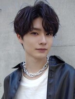 MEN'SHAIR毛流れソフトスパイラルパーマアップバング