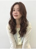 デジタルパーマレイヤーカット顔周り前髪ミディアムロング/渋谷